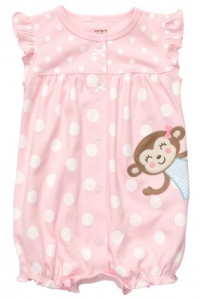 Carter's Monkey Peek-a-Boo Romper (Sizes NB - 9M) - pink, 6 months