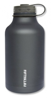 Lifeline 7500BK Black Stainless Steel Growler - 64 oz. Capacity