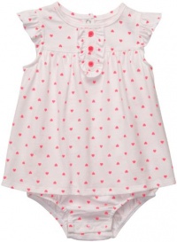 Carter's Infant Knit Sunsuit - Neon Orange Dots-9 Months