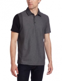 Calvin Klein Sportswear Men's Short Sleeve Logo 3 Button Color Block Pique Polo