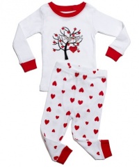 Leveret Love Tree 2 Piece Pajama 100% Cotton (Size 6M-5T)