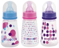 The First Years 3 Pack Gumdrop Slim Neck Bottle, Pink/Purple, 8 Ounce