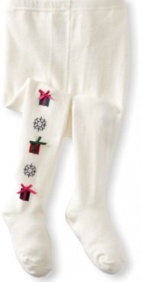 Hartstrings Baby-girls Infant Holiday Motif Tights, Marshmallow, One Size