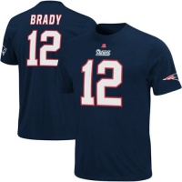 Tom Brady New England Patriots Eligible Receiver Navy Name and Number T-shirt