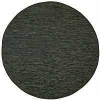 Black Leather Matador 6' Round Rug