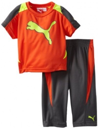 Puma - Kids Baby-Boys Infant Cat Performance Pant Set, Cherry Tomato, 24 Months