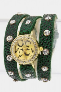 Trendy Fashion Jewelry - Triple Wrap Bracelet Watch - By Fashion Destination (Green) | Free Shipping