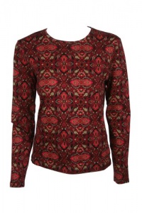 Jones New York Womens Petite Printed Long Sleeve Top