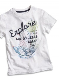 GUESS Kids Boys Big Boy Explore Slub Tee, WHITE (12/14)