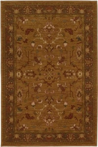 Area Rug 5x8 Rectangle Traditional Gold-Cream Color - Karastan Bellingham Collection