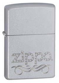 Zippo Scroll Satin Chrome Lighter