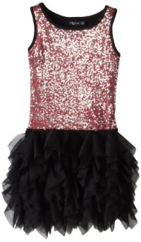 Ruby Rox Girls 7-16 Flapper Dress, Pink/Black, 10