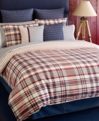 Featuring a red, white & blue color scheme, this Tommy Hilfiger Vintage Plaid valance gives your room an All-American look.