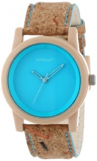 Sprout Unisex ST/5516BLCK Light Blue Dial Cork Strap Eco-Friendly Watch