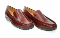 TOD'S Women's Wentury Moc Dark Red Leather Loafers Sz 35 I7AU039