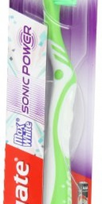 Colgate MaxWhite Adult Full Head Soft, Sonic Powered Toothbrush,  Colors Vary