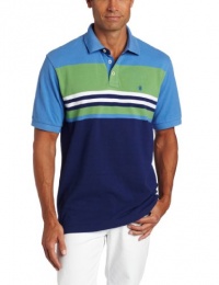 IZOD Men's Short Sleeve Newfit Chest Stripe Pique Polo