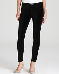 Ultra skinny and super stretchy mid rise Paige Denim jeans enhanced by a must-touch velvety-smooth finish.