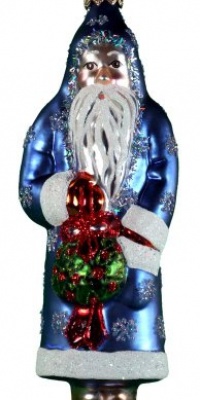 Vaillancourt Glitzy Santa with Kissing Ball Ornament