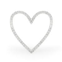 0.15 CT Diamond Open Heart Pendant in 14K White Gold