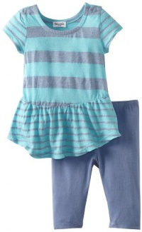 Splendid Littles Baby-girls  Marseille Chambray Stripe Peplum Set, Aquatic, 18-24 Months