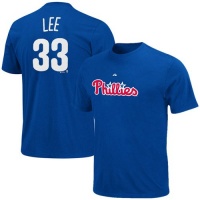 MLB Majestic Philadelphia Phillies #33 Cliff Lee Royal Blue Player T-shirt