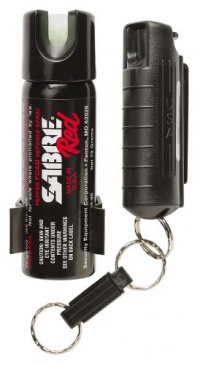 SABRE RED Police Strength Pepper Spray - Home & Away Protection Kit - Compact, Black Case with Quick Release & Glow-In-Dark Home Spray with Wall Mount