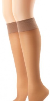 Hanes Silk Reflections Women's Alive Full Support 2 Pack Sheer Knee Highs