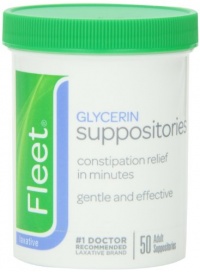 Fleet Adult Glycerin Suppositories, 50-Count Jars (Pack of 4)