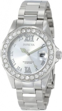 Invicta Women's 15251 Pro Diver Silver Dial Crystal Accented Stainless Steel Watch