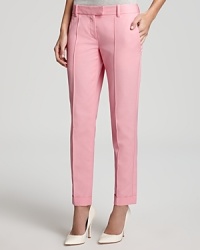 Perfectly polished, these sleek Theory pants, make their fall debut, chicly cuffed in a slim-fitting silhouette.