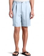 Haggar Men's Cool 18 Gabardine Hidden Expandable Waist Pleat Front Short