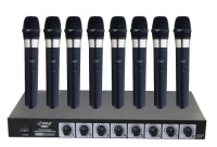 Pyle-Pro PDWM8400 8 Mic Professional Handheld VHF Wireless Microphone System