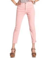 These DKNY Jeans feature a cropped silhouette and blush-colored wash for a totally modern look. Pair with a flirty tank top now; mix in a chunky sweater later!