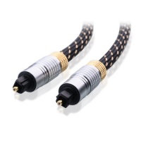 Cable Matters Gold Plated Toslink Digital Optical Audio Cable with Metal Connectors and Braided Jacket 25 Feet