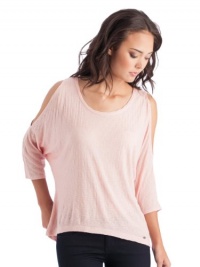 GUESS Ivy Three-Quarter Sleeve Top, PINK GLOSS (MEDIUM)