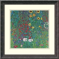 Farm Garden With Sunflowers, C. 1906 Framed Art Print by Gustav Klimt