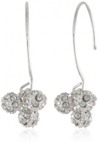 Anne Klein All that Glitters Silver-Tone Crystal Fireball Cluster Drop Earrings