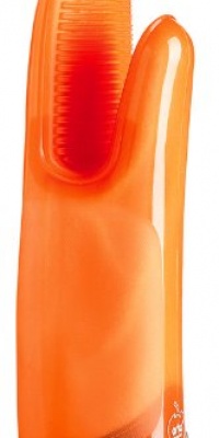 OrkaPlus A82309 Silicone Oven Mitt with Cotton Lining, Orange