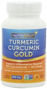 Nutrigold Turmeric Curcumin Gold (Features C3 Complex w/ BioPerine), 500 mg, 120 veg. capsules