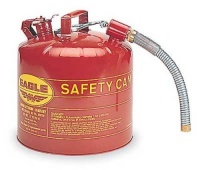 Eagle U2-51-S Red Galvanized Steel Type II Gas Safety Can with 7/8 Flex Spout, 5 gallon Capacity, 13.5 Height, 12.5 Diameter