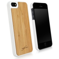 BoxWave True Bamboo Minimus Apple iPhone 5 Case, Genuine Bamboo Wood Backing Shell Case Cover with Durable Plastic Edges with Smooth Matte Finish (Winter White)