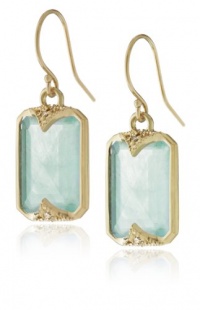 Mizuki 14k Yellow Gold and Emerald-Cut Aquamarine Earrings