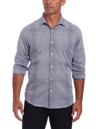 Perry Ellis Men's Long Sleeve Slim Ombre Check Shirt