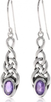 Sterling Silver Celtic Knot Linear Drop Earrings