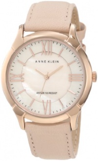 Anne Klein Women's AK/1010RGLP Leather Swarovski Crystal Accented Rosegold-Tone Peach Watch