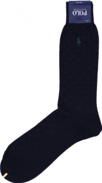 Polo Ralph Lauren Dotted Cotton Pony Socks (10-13, Navy)