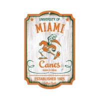 NCAA College Vault Miami Hurricanes 11-by-17 Wood Sign