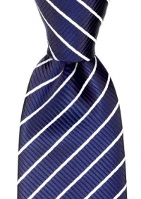 Neckties By Scott Allan - Navy Blue & White Striped Mens Tie