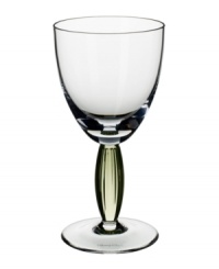 Bring contemporary refreshment to casual tables with the New Cottage claret wine glass. A tinted-green stem and fluted texture adds interest to an already-stylish silhouette. From Villeroy & Boch.